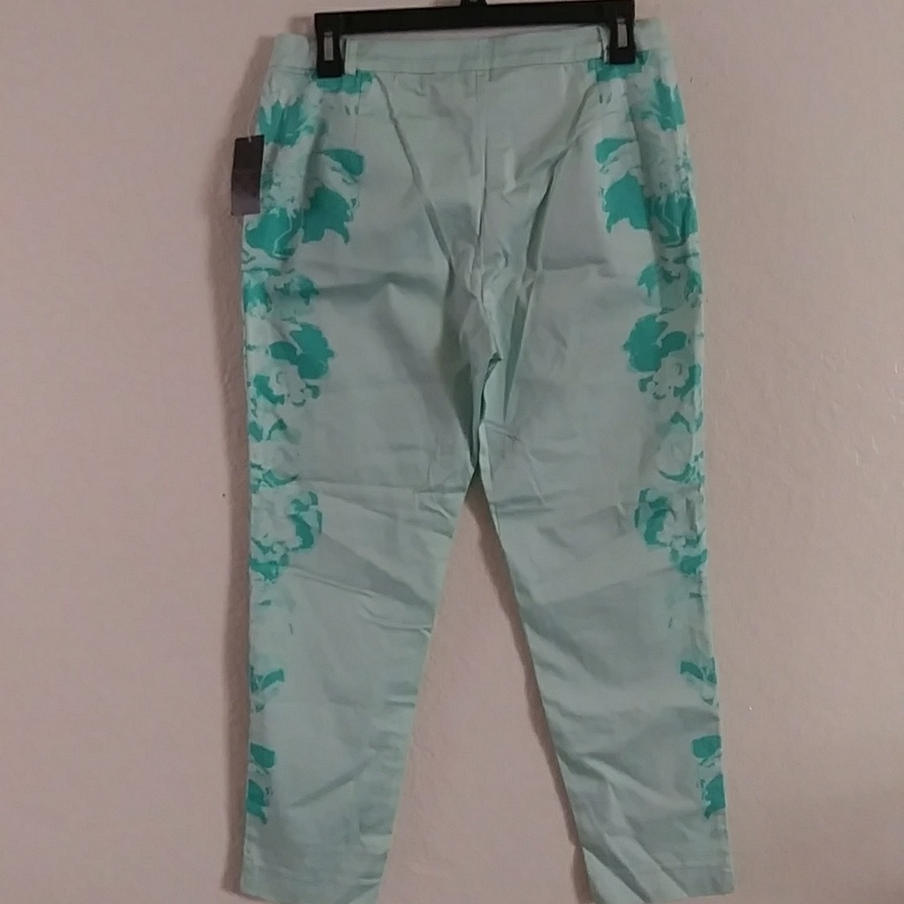 Nue Options Petites 6P Womens capri pants teal - Picture 4 of 7